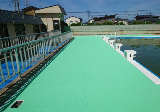 プールサイド防水改修工事後